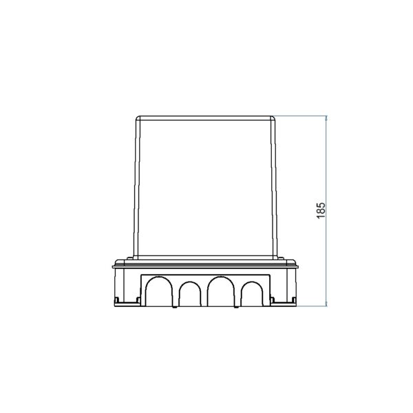 Produktbild UBD 130 164  -  Kunststoff-Einbaubox, schwarz, inkl. Styroporklotz, oben: 140x140mm, unten: 180x230mm, H: 185mm